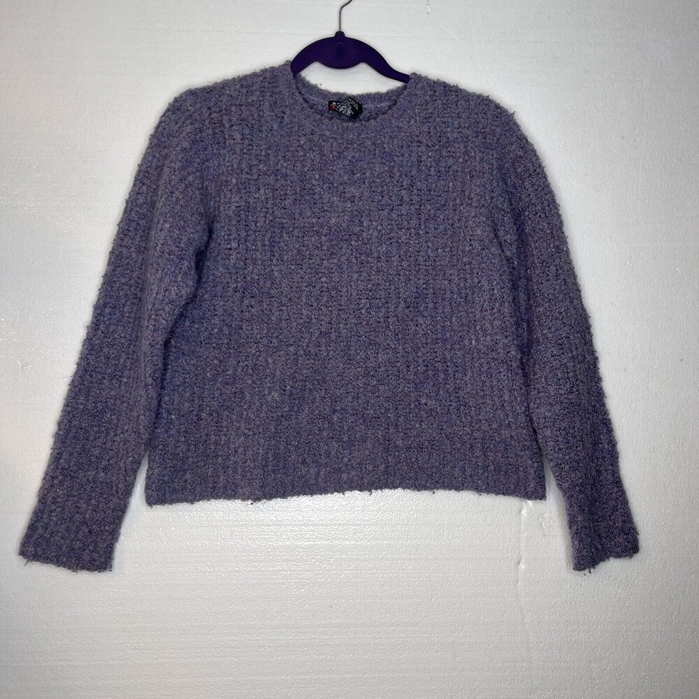 Mac & Jac Vintage Purple Marled Wool Blend Chunky Sweater size small